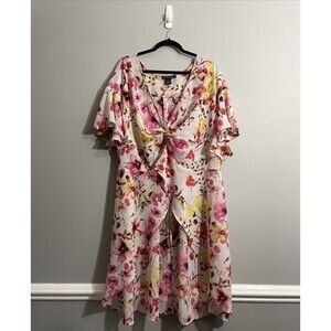 Ashley Stewart Floral Sheer Duster Top Women’s Plus 18/20 Lightweight Kimono